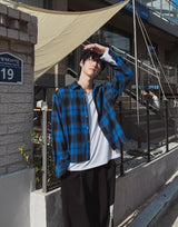 Ombre Over Check Crop Shirt