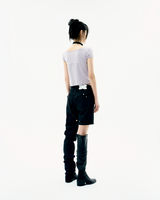 Detachable Button Denim Pants / Black