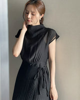 26SS★ Forven Hanek Wrinkle Banding Wrap Long One Piece