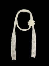 Rose pin + knit scarf
