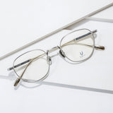 Knouun Round titanium glasses CODE. 102. B Silver N Gold