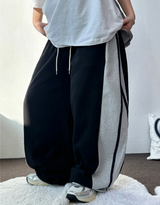 シルバー🩶🤍ツーライントラックバルーンワイドパンツ🖤🩶2カラー