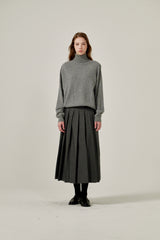 Cashmere turtle neck knit (Grey)