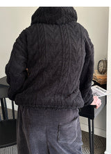 [F/W] Cable sheep hair hood knit(3color)