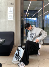  Urban University Embroidery Double Middle Overfit Hoodie