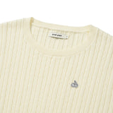 KIRSH PLAIN LINE POINT CABLE KNIT - IVORY  