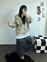 TERRY SHEEP🐑☁🤎HOODIE CARDIGAN JACKET 🤎💛🖤3COLOR