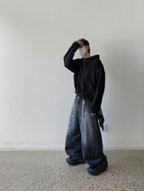 Pentree lettering バルーンデニムパンツ 2C