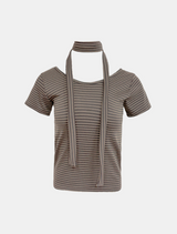 Stripe Scarf Detail Tee