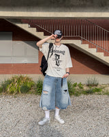 Labon Track Bermuda Denim Pants