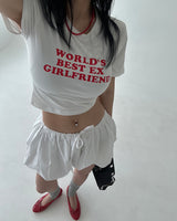 Girlfriend Lettering Cropped T-shirt