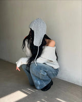 Trapper Hat Knit - Grey