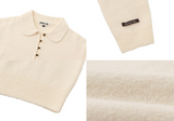 loose fit round collar pullover - ivory   