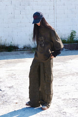 (W) DOUBLE-POCKETED LEOPARD PANTS