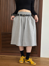 [Unisex] ベルト付きスウェットバミューダパンツ(3color)