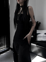 halter strap slit layered one piece (2color)