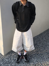 Maze Pintuck Bermuda Pants 3C