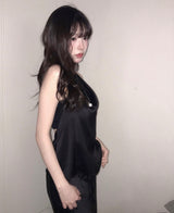 forming pearl satin halter bl