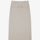 Pocket Long Skirt Beige