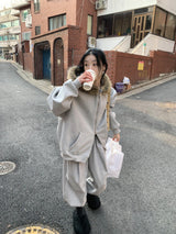 ソフトファー ジップアップ フーディー