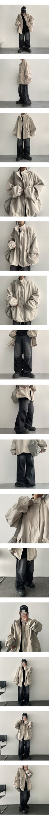 Thru Peach Cotton Boxy Half Bomber Jacket