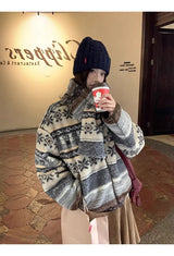 Snow reversible muffler fleece zip-up
