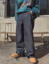 キューバックペインティングデニムパンツ