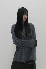 シンボルロゴストライプTシャツ チャコール