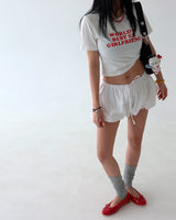Girlfriend Lettering Cropped T-shirt