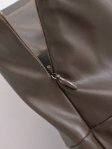 leather pleated pants mini skirt