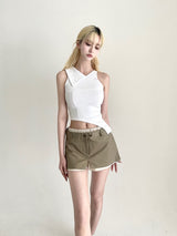 1479. ベイアンバルカラーカットアウトミキシングスリーブレス (3color)