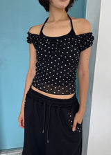 SHIRRING DOT 2-WAY TOP