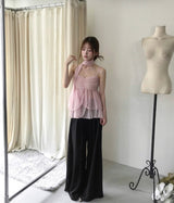 [ high waist ] raw hour wide pintuck maxi sl