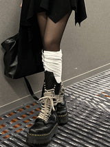 See-through two-tone knee-high socks