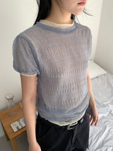 SHEER PUFF BLOUSE (4C)