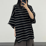 シアー ストライプド Tシャツ