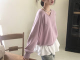 [MADE] Silhouette, summer V-neck loose fit knit