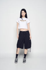 25SS FLAME LOGO SHORT CROP SLEEVE T-SHIRT WHITE