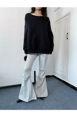 Off-loose shoulder sweatshirt