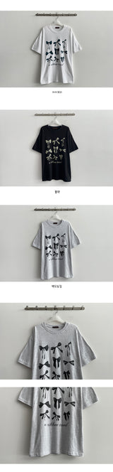 Rotan リボン半袖Tシャツ