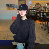 Benr loose basic twisted knitwear