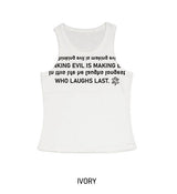 Hua Half Lettering Semi Overfit Sleeveless 