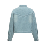 13DE MARZO Denim Frayed Embroidered Jacket