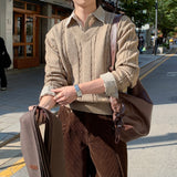 LMN Loader Cable V-Neck Collar Knitwear (8 colors)