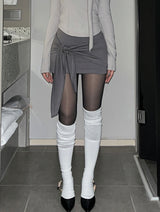 Drape wrap skirt pants