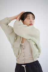 Sheer wide jumper, Light khaki