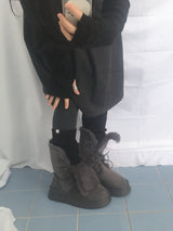 Fingerhole line hooded half zipup