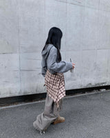 ウールクロップフードニット