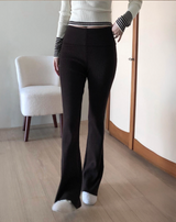 ベンオーバーローリブブーツカットニットパンツ