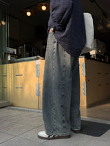 Rust balloon denim pants